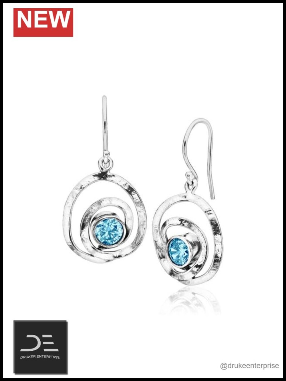 925 Sterling Silver Dangle Earrings with Cubic Zirconia - Vintage Handcrafted